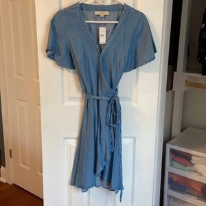 LOFT Blue Wrap Dress